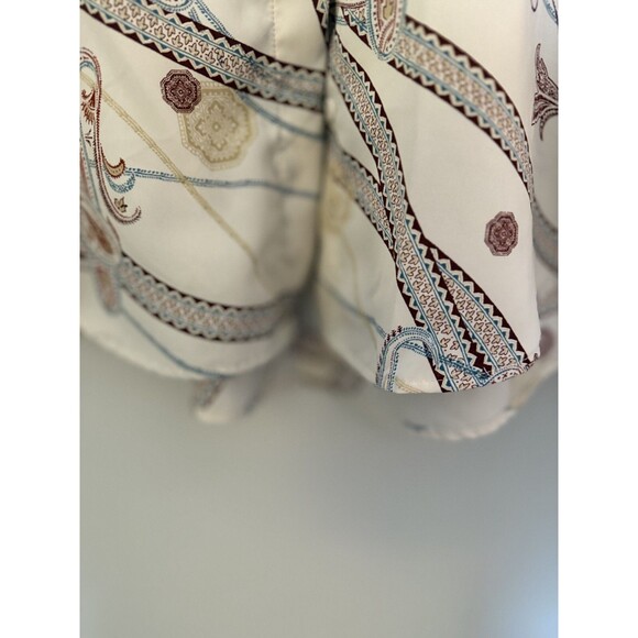 H&M Paisley Chain Print Blouse Sz 4 Quiet Luxury Country Club Old Money Designer - Picture 11 of 12